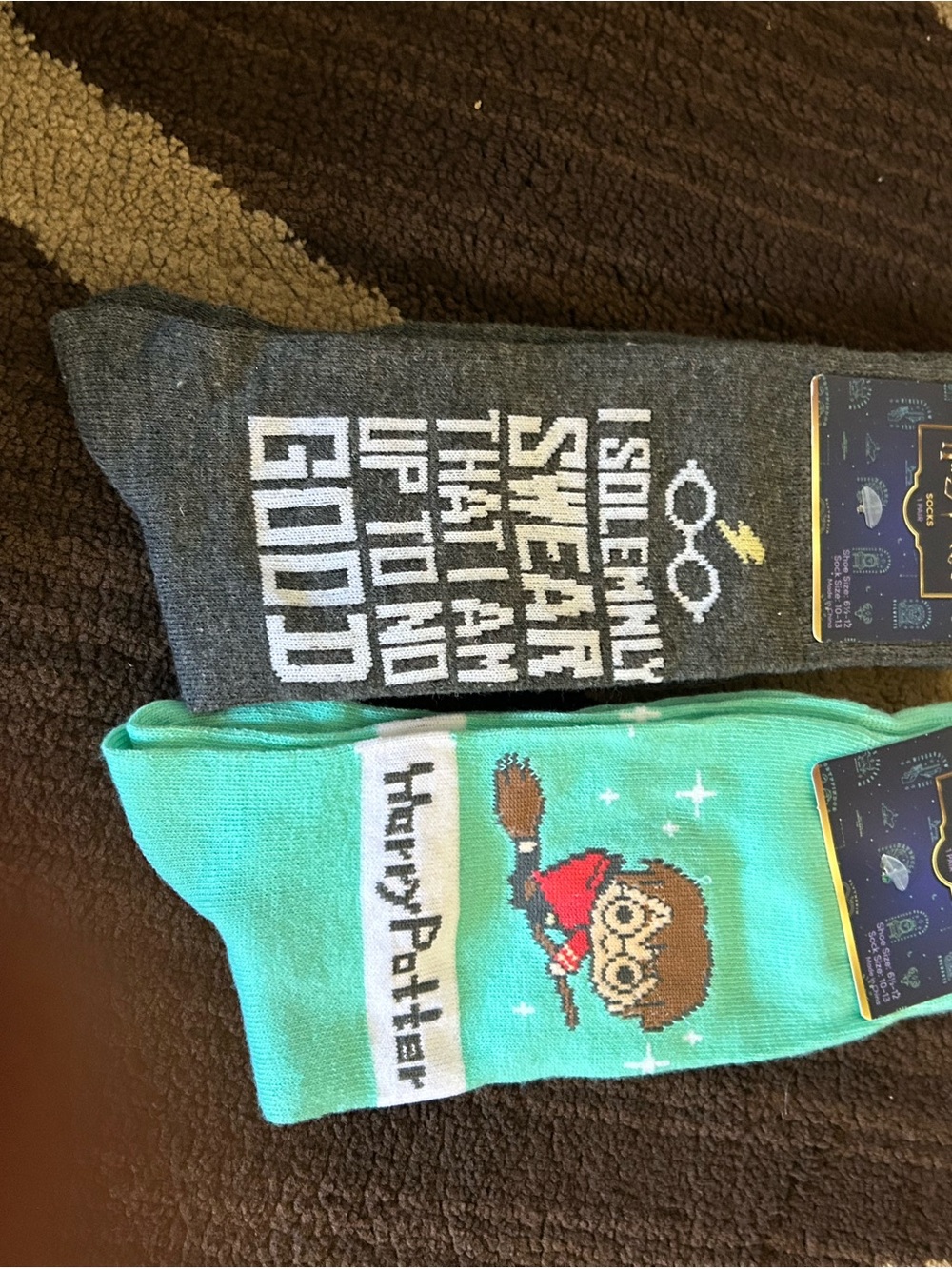 Harry Potter Men's Crew Socks - Gray and Teal